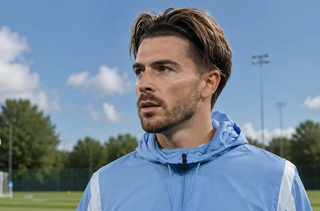 Jack Grealish and Kalvin Phillips in Manchester City training kit, with Phillips heading out on loan again.