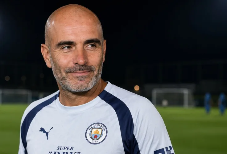 Elliot Anderson in Manchester City kit ahead of his debut against Arsenal in the Community Shield.