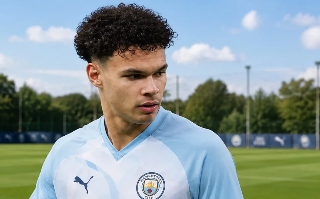 Nico O'Reilly in Manchester City action during the 2025-26 season